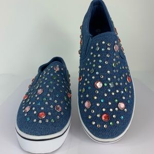 Manoush Denim Jeweled Sneakers